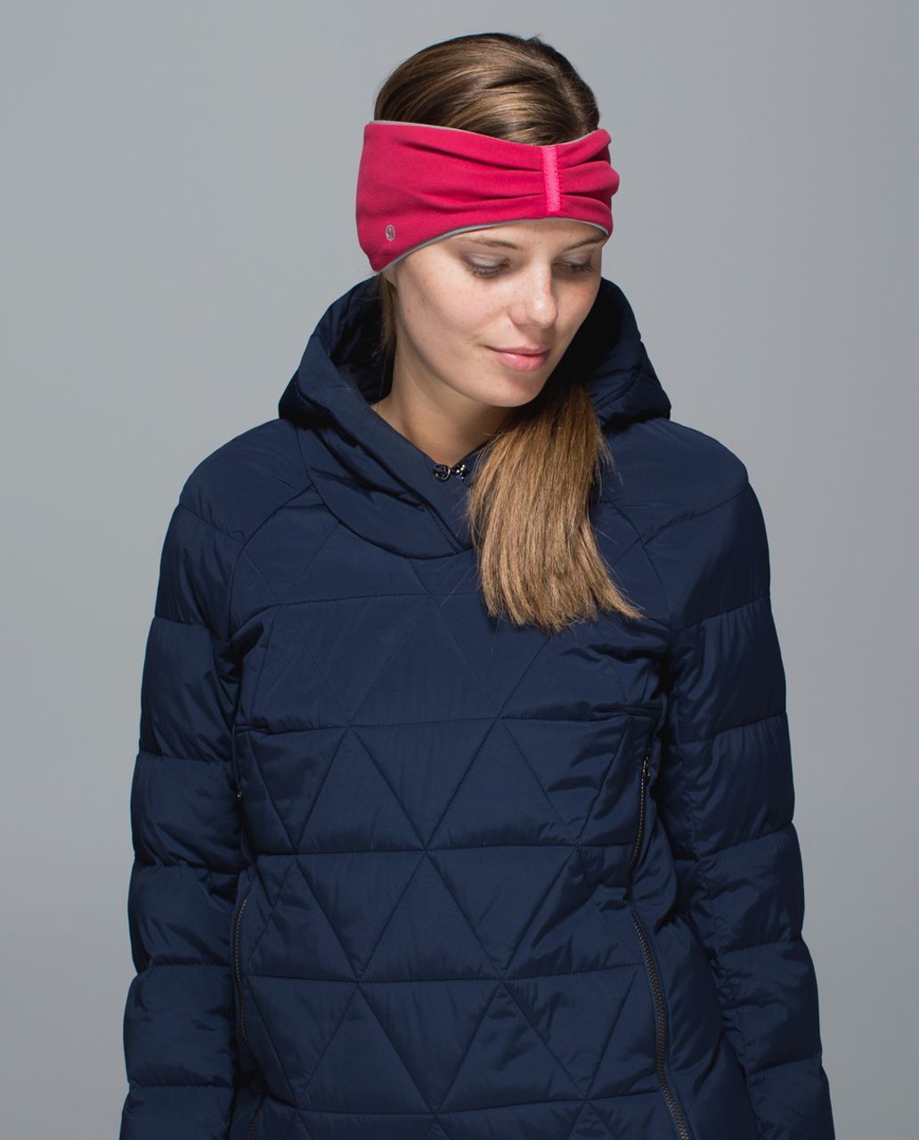 Lululemon Run With Me Ear Warmer - Deepest Cranberry / Double Trouble Stripe Boom Juice Deepest Cranberry