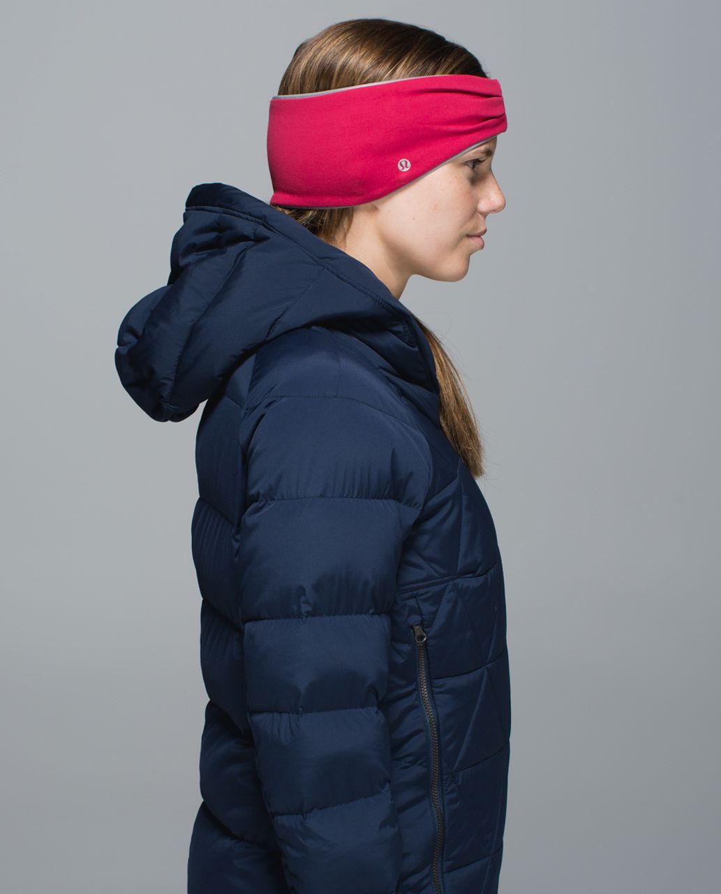 Lululemon Run With Me Ear Warmer - Deepest Cranberry / Double Trouble Stripe Boom Juice Deepest Cranberry