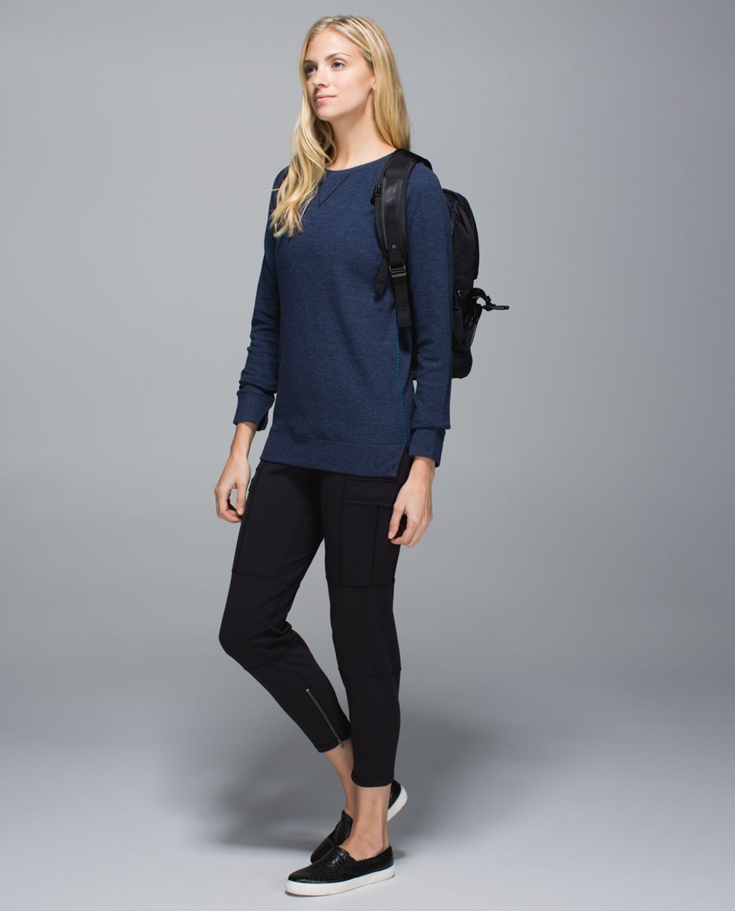 Lululemon Open Your Heart Long Sleeve II - Heathered Ink / Classic Stripe Heathered Inkwell Surge