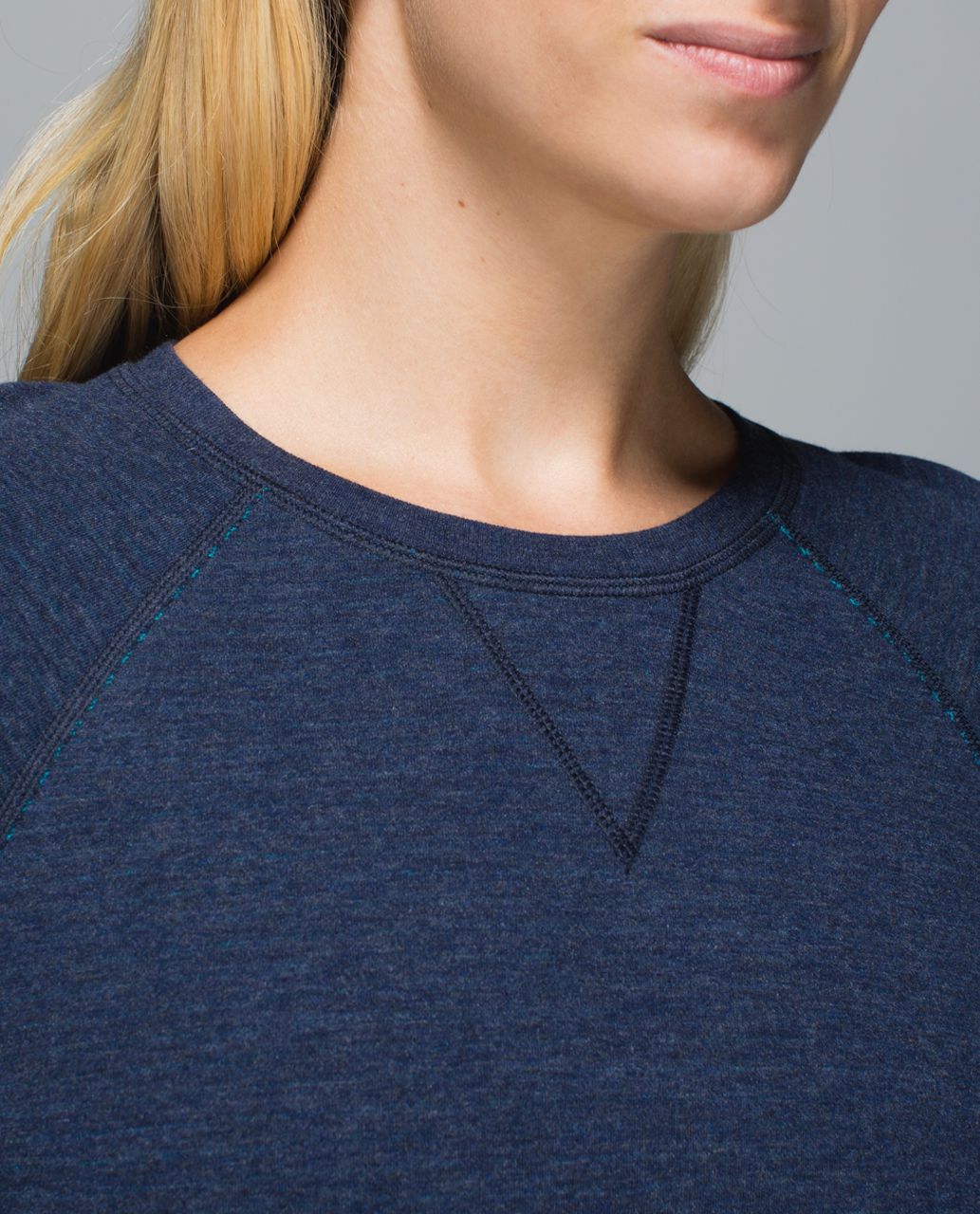 Lululemon Open Your Heart Long Sleeve II - Heathered Ink / Classic Stripe Heathered Inkwell Surge