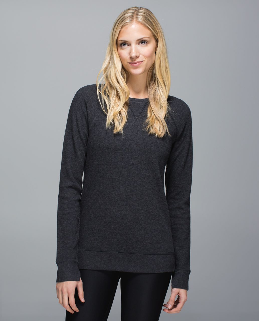 Lululemon Open Your Heart Long Sleeve II - Heathered Black / Classic ...