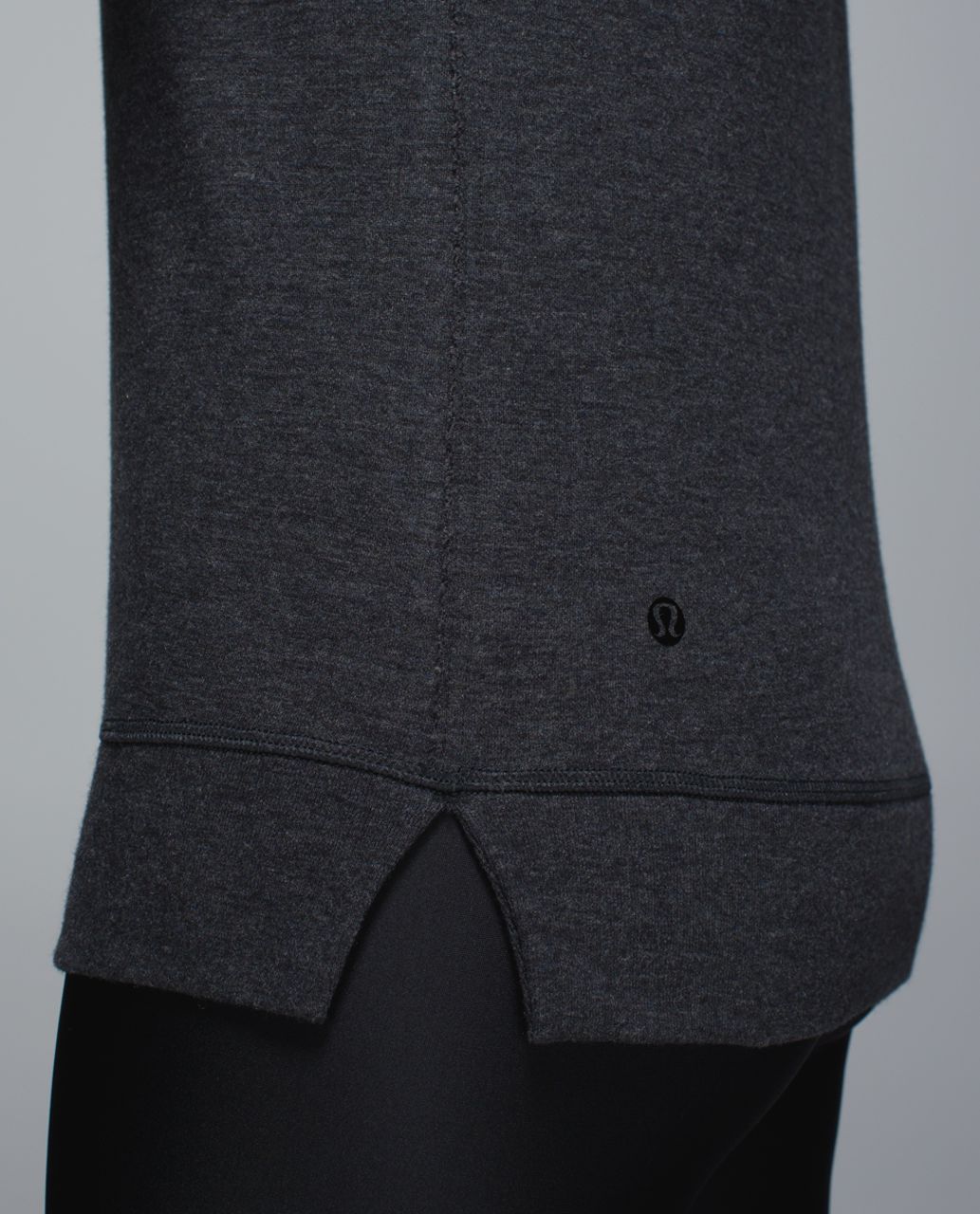 Lululemon Open Your Heart Long Sleeve II - Heathered Black / Classic Stripe Heathered Black Soot Light