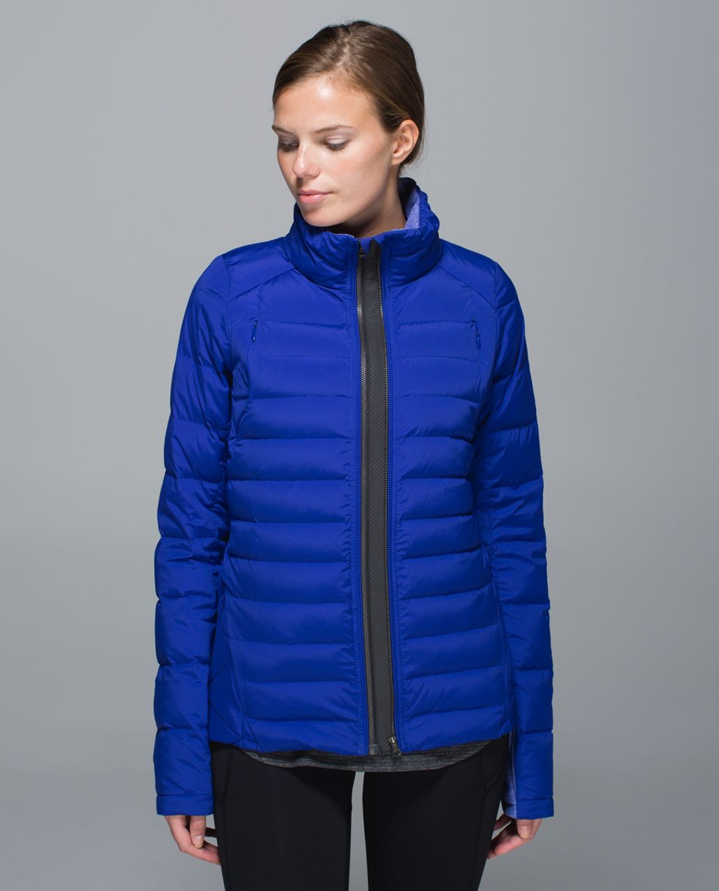 Lululemon Fluffed Up Pullover Jacket Navy Blue Goose … - Gem