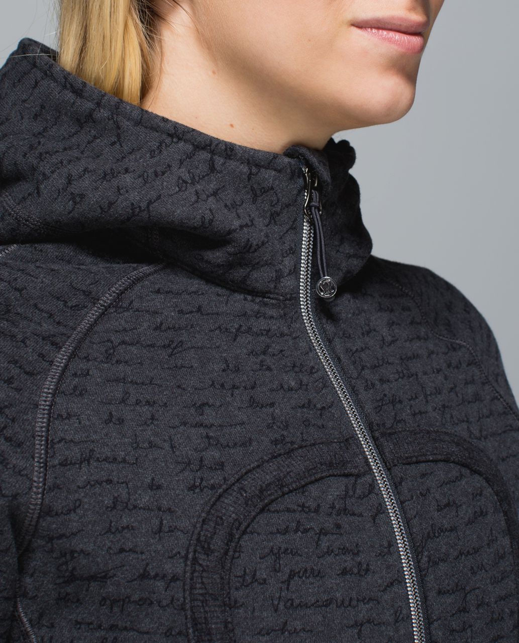 Lululemon Scuba Hoodie II - Manifesto Script Deep Coal Heathered Black / Deep Coal / Manifesto Script Ghost Black