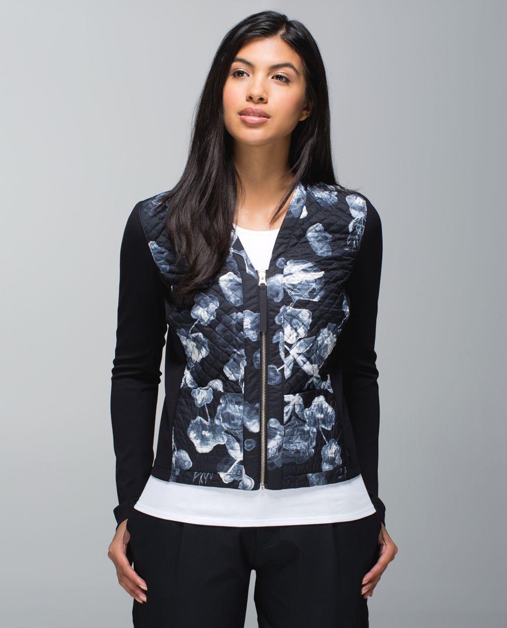 Lululemon Cardigan & Again - Inky Floral Black Ghost / Black