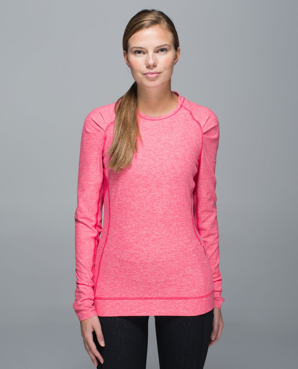 NWT Lululemon Think Fast Long Sleeve ~SIZE:2~Heathered Herringbone