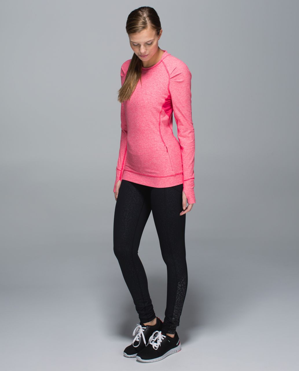 NWT Lululemon Think Fast Long Sleeve ~SIZE:2~Heathered Herringbone