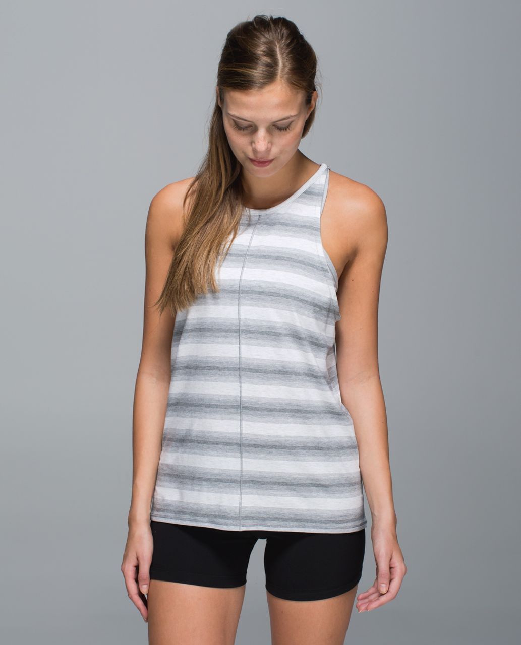 Lululemon Find Your Zen Tank - Capilano Stripe Heathered White Heathered Medium Grey