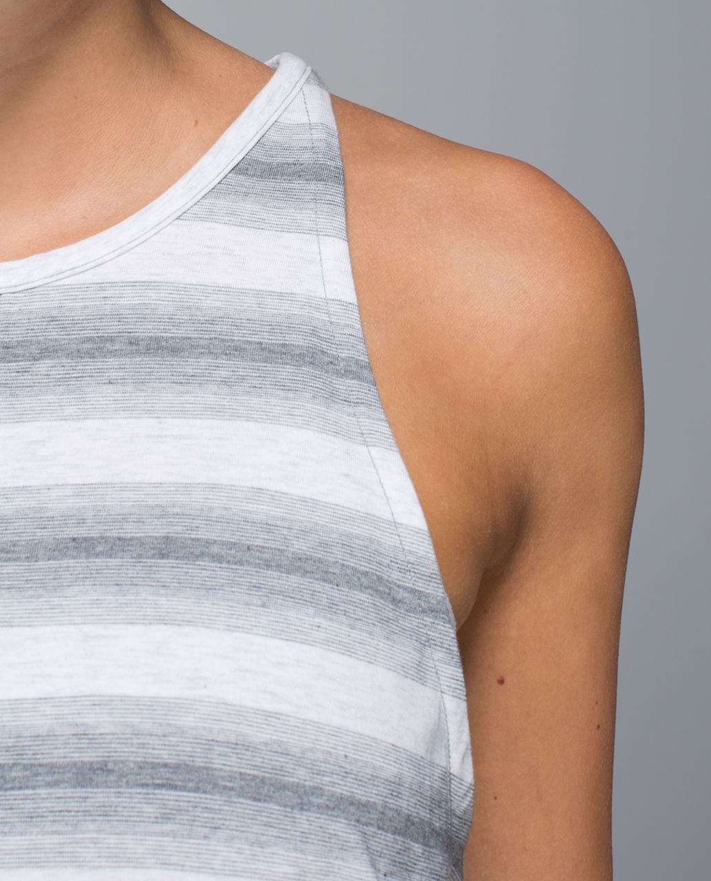 Lululemon Find Your Zen Tank - Capilano Stripe Heathered White Heathered Medium Grey