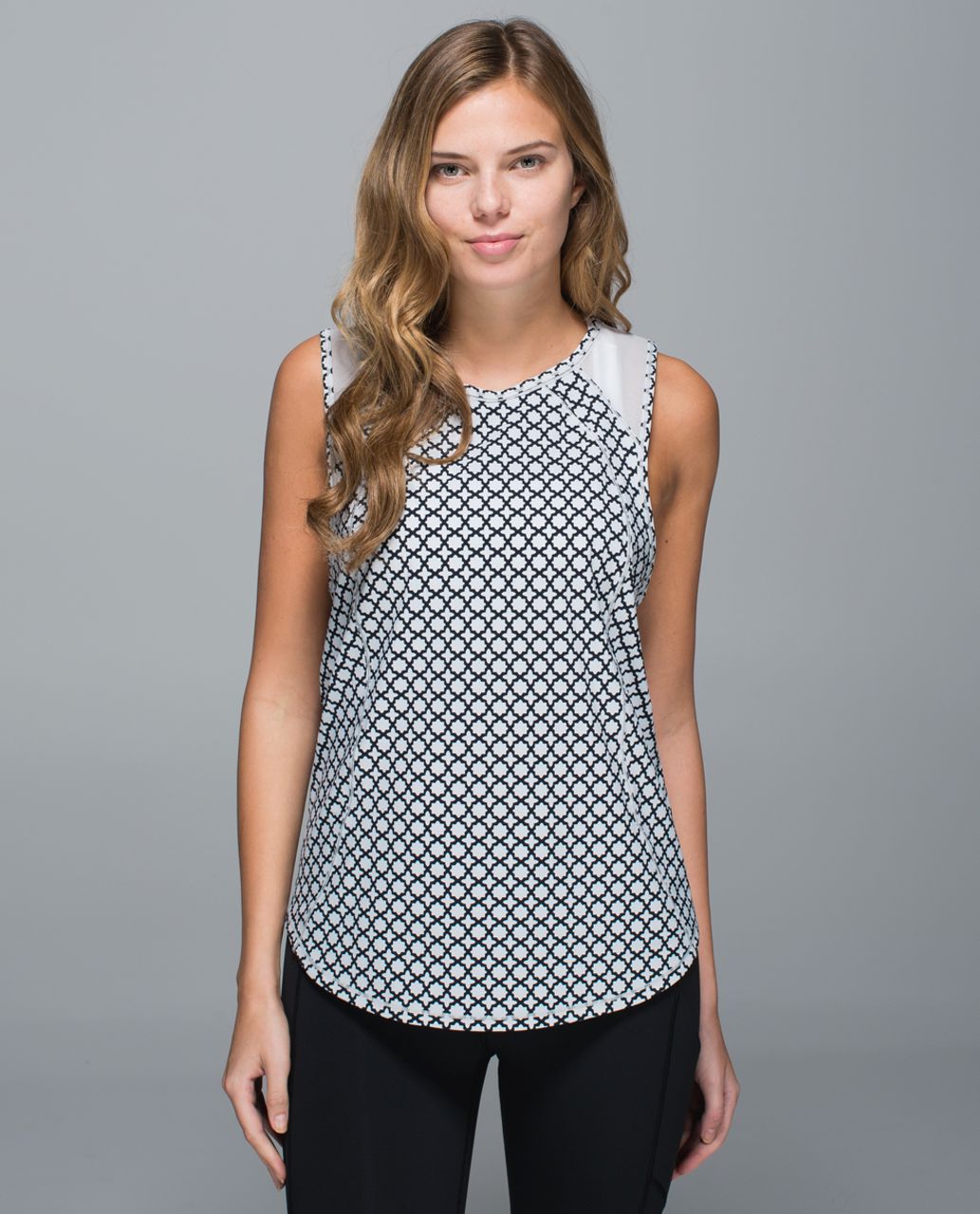 Lululemon Sculpt Tank - Soul Geo Silver Spoon Black / Silver Spoon