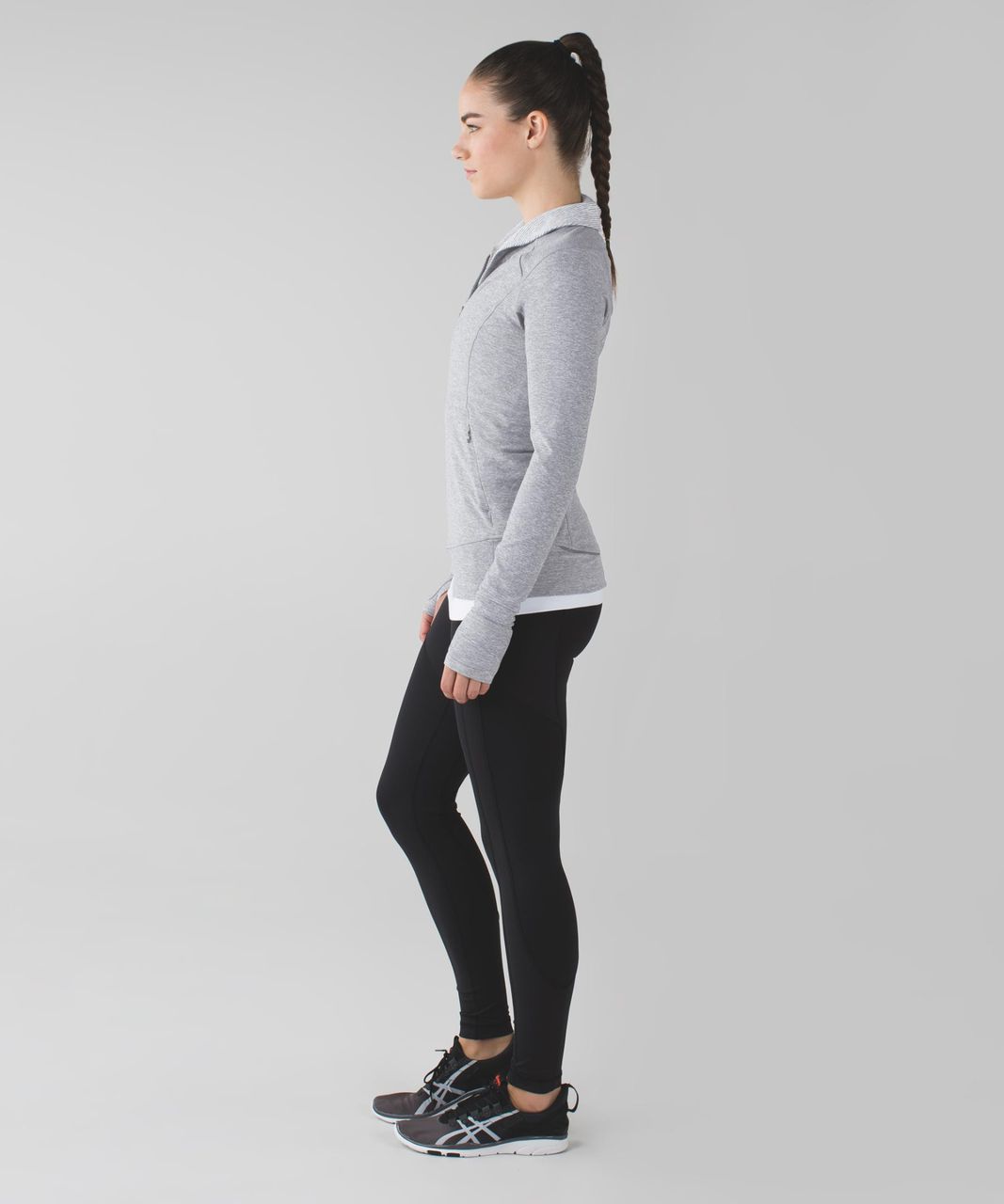 Lululemon Think Fast Pullover - Heathered Slate / Tonka Stripe