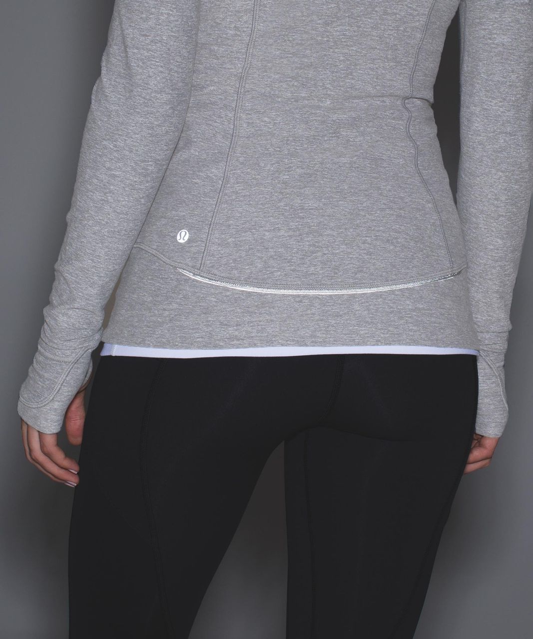 Lululemon Think Fast Pullover - Heathered Slate / Tonka Stripe Heathered Slate White