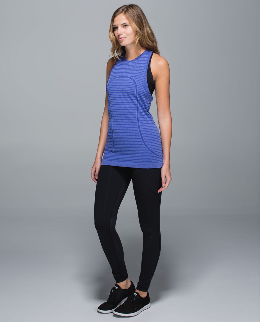 Lululemon Run:  Swiftly Tech Tank - Rugby Stripe Tonal Heathered Pigment Blue