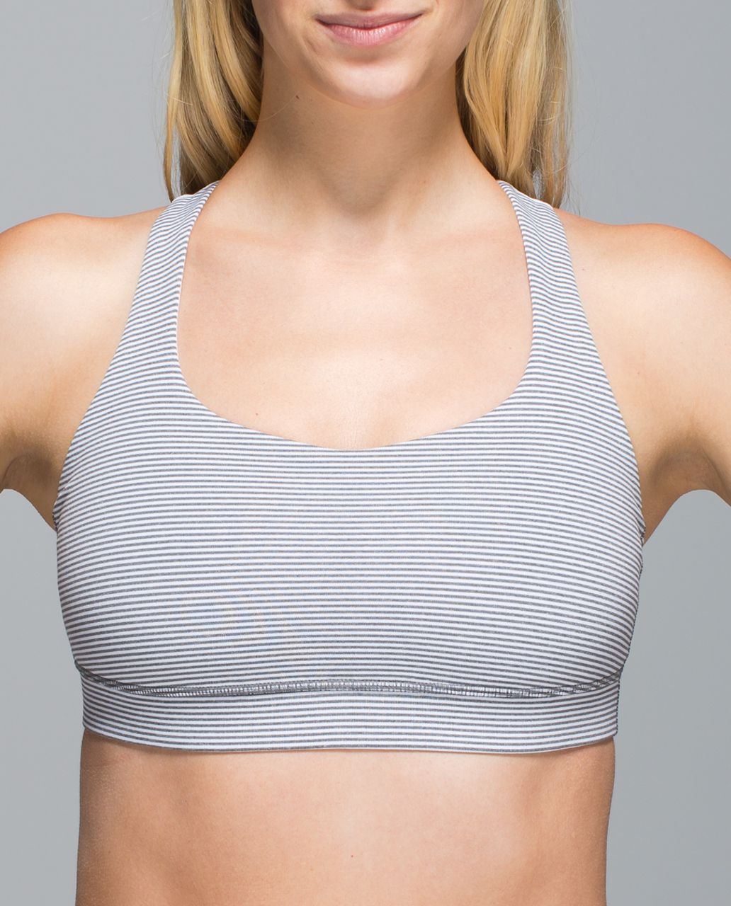 Lululemon 50 Rep Bra - Tonka Stripe Heathered Slate White