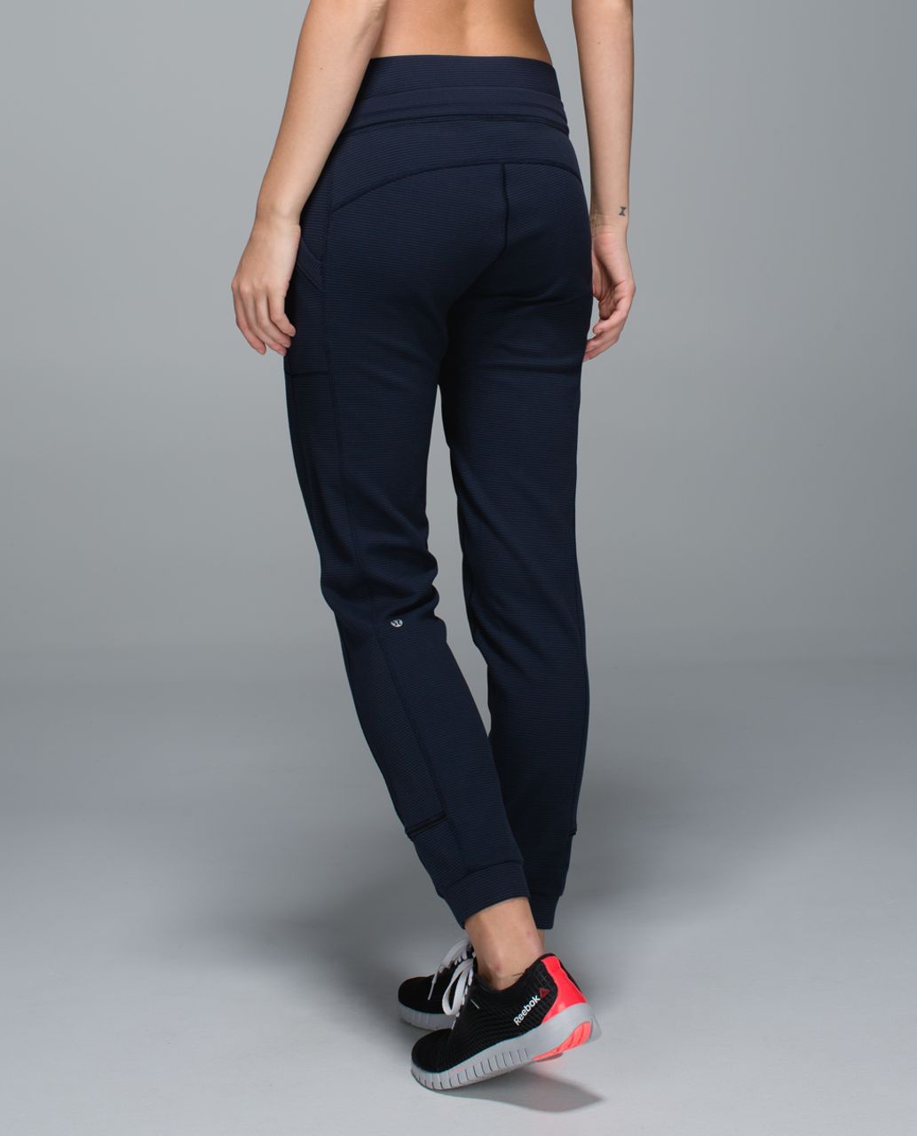 Lululemon Base Runner Pant - Heathered Inkwell / Tonka Stripe Inkwell Black