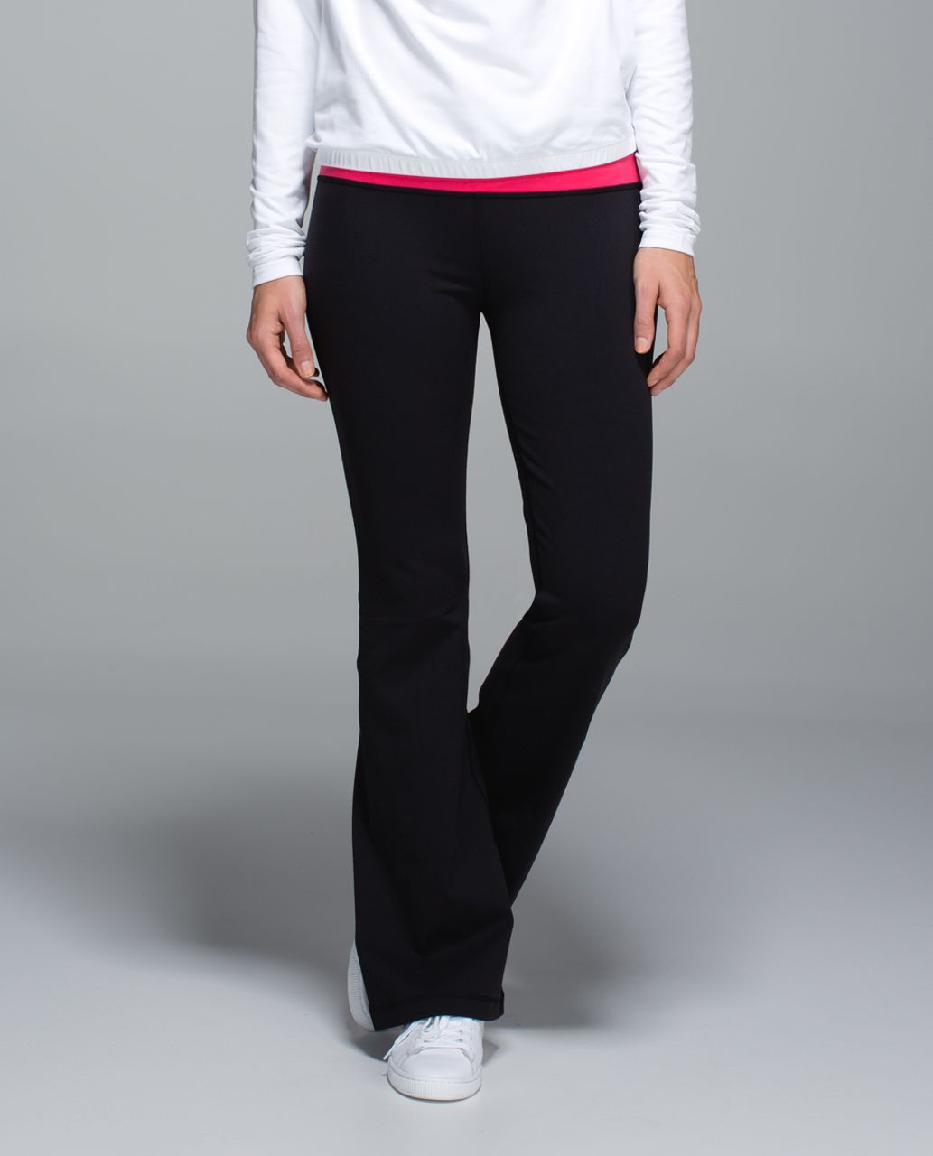 Lululemon Groove Pant *Full-On Luon (Tall) - Black / Heathered Herringbone  Black Heathered Black / White - lulu fanatics