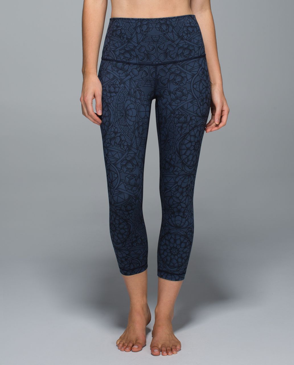 Lululemon Wunder Under Pant (Roll Down) - Heathered Black - lulu fanatics