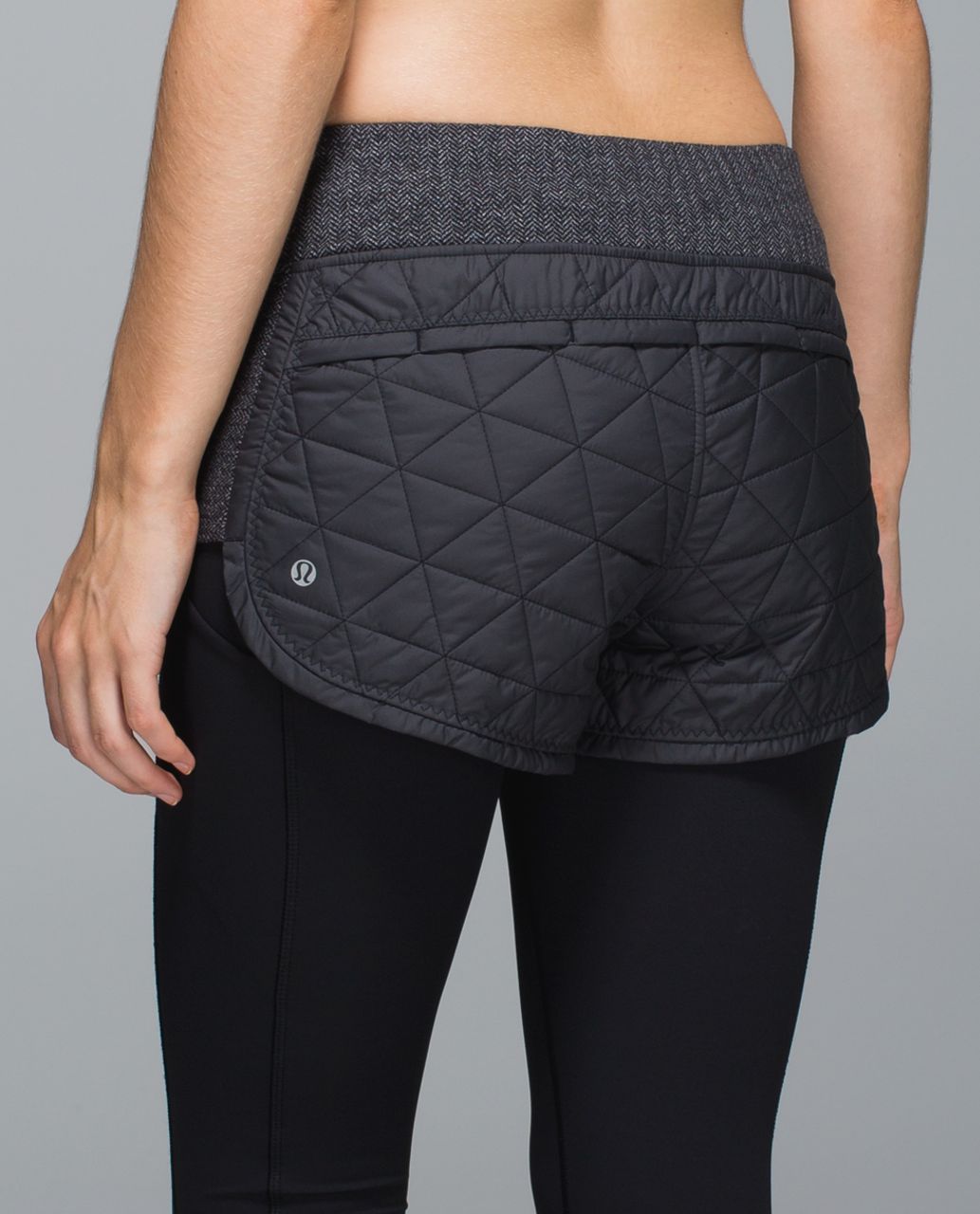 Lululemon Hot Cheeks Short - Black / Heathered Herringbone Heathered Black Black