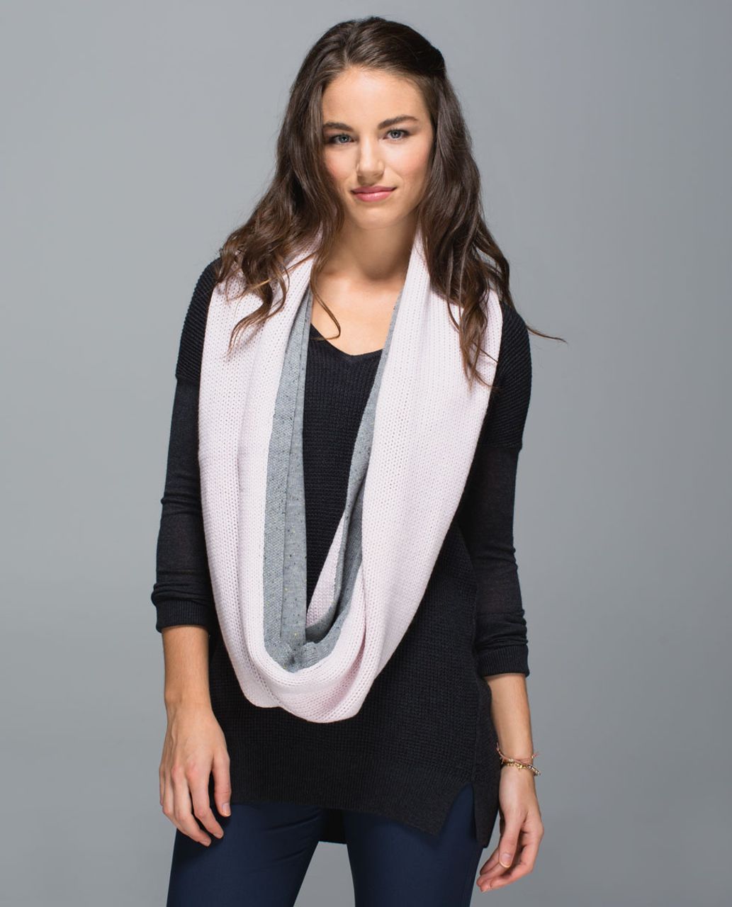 Lululemon Blissed Out Circle Scarf - Heathered Neutral Blush / Heathered Medium Grey / Inkwell / Aged Moss / Deep Coal