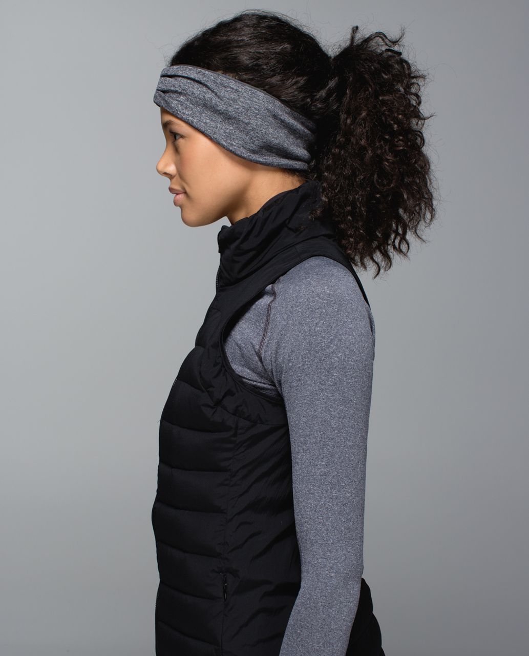 Lululemon Run With Me Ear Warmer - Parallel Stripe Pigment Blue Heathered Black / Heathered Black