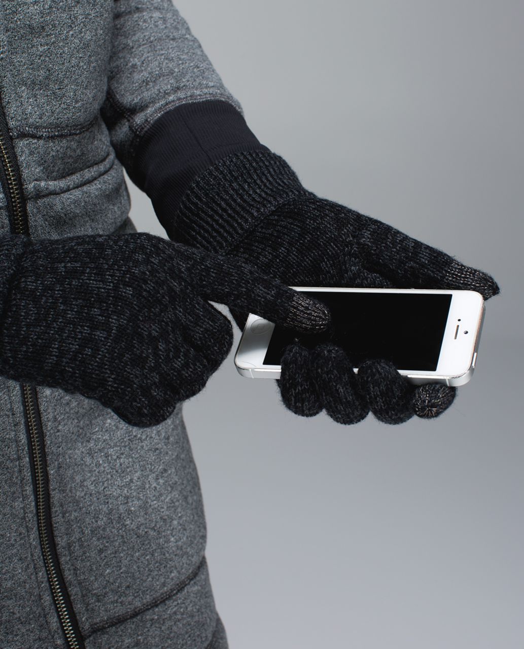 Lululemon Blissed Out Gloves - Black /  Heathered Deep Coal