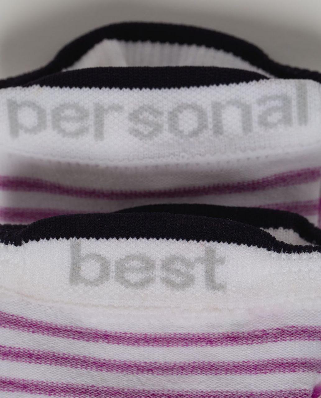 Lululemon Women's Ultimate Padded Run Sock - 4x10 Stripe Ultra Violet White