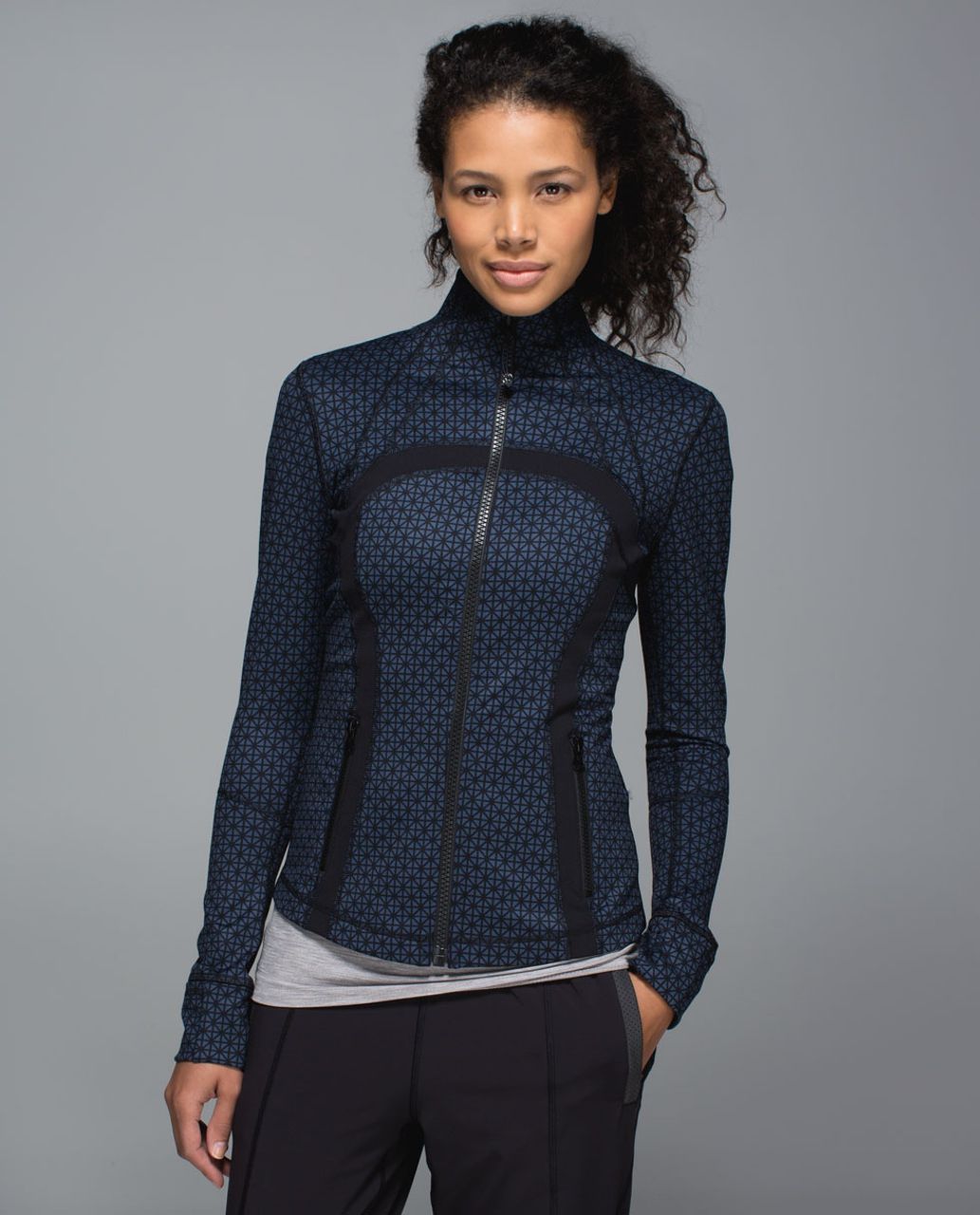 Lululemon Define Jacket - Tri Geo Printed Inkwell Black / Black - lulu  fanatics