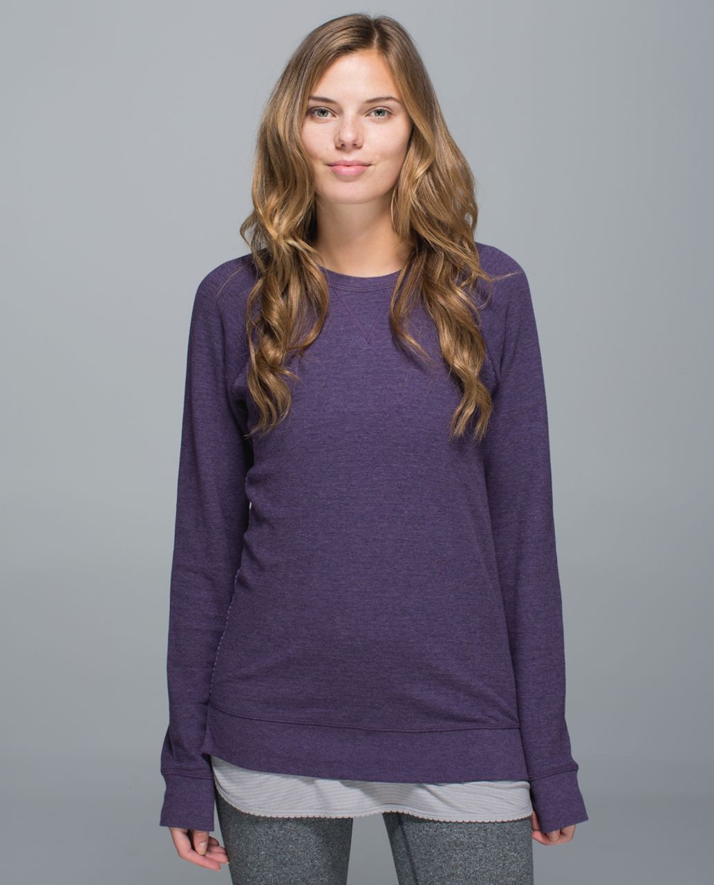 Lululemon Open Your Heart Long Sleeve II - Heathered Deep Zinfandel / Classic Stripe Heathered Deep Zinfandel Winter Orchid