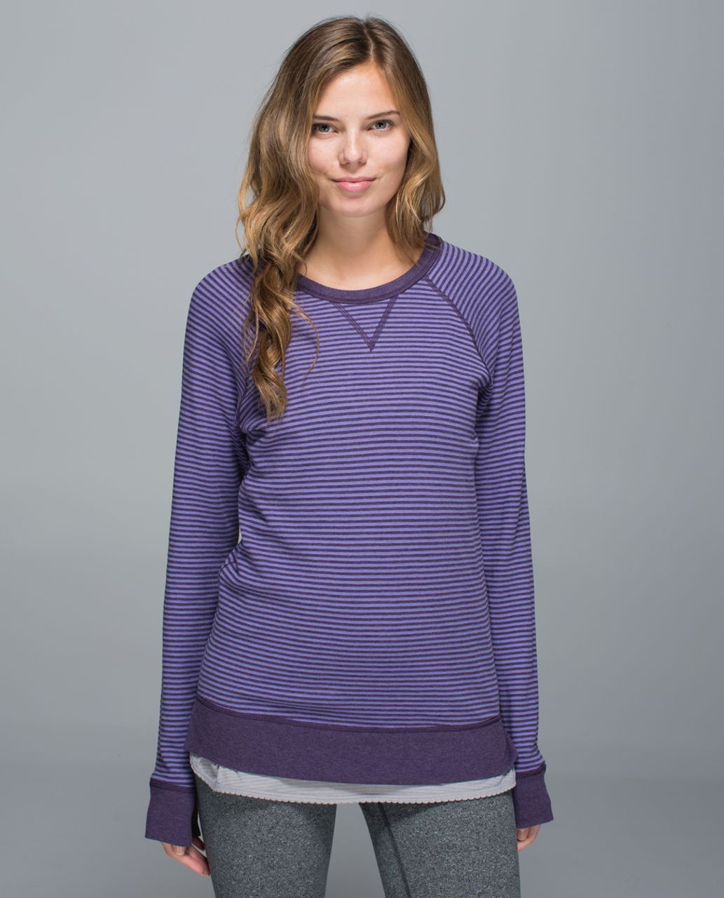 Lululemon Open Your Heart Long Sleeve II - Heathered Deep Zinfandel / Classic Stripe Heathered Deep Zinfandel Winter Orchid