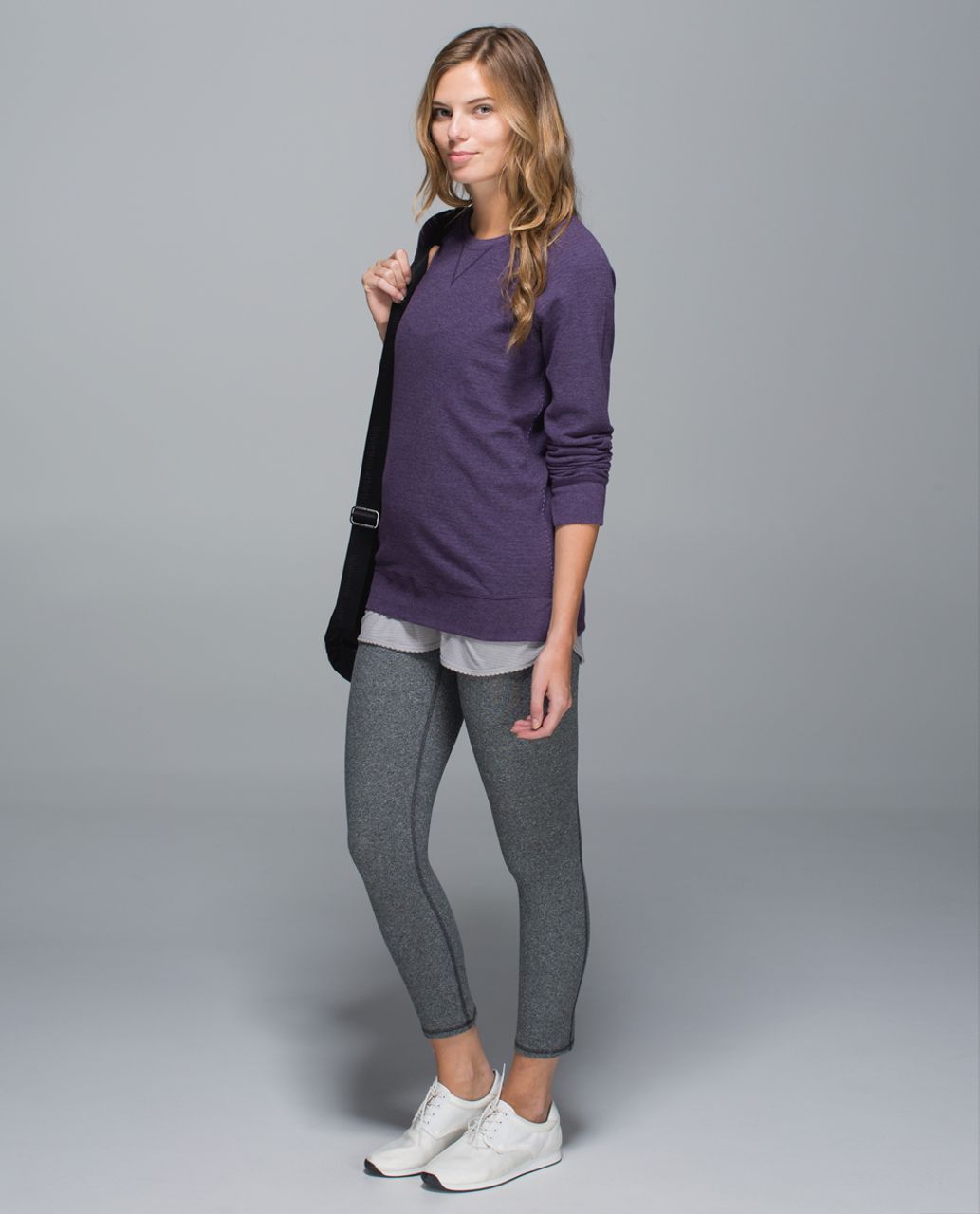 Lululemon Open Your Heart Long Sleeve II - Heathered Deep Zinfandel / Classic Stripe Heathered Deep Zinfandel Winter Orchid