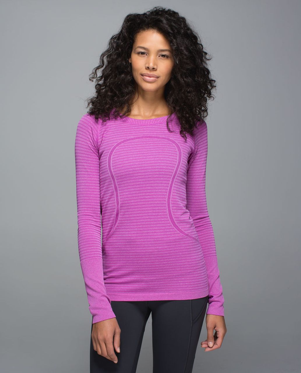 Lululemon Run: Swiftly Tech Long Sleeve Crew - Rugby Stripe Tonal