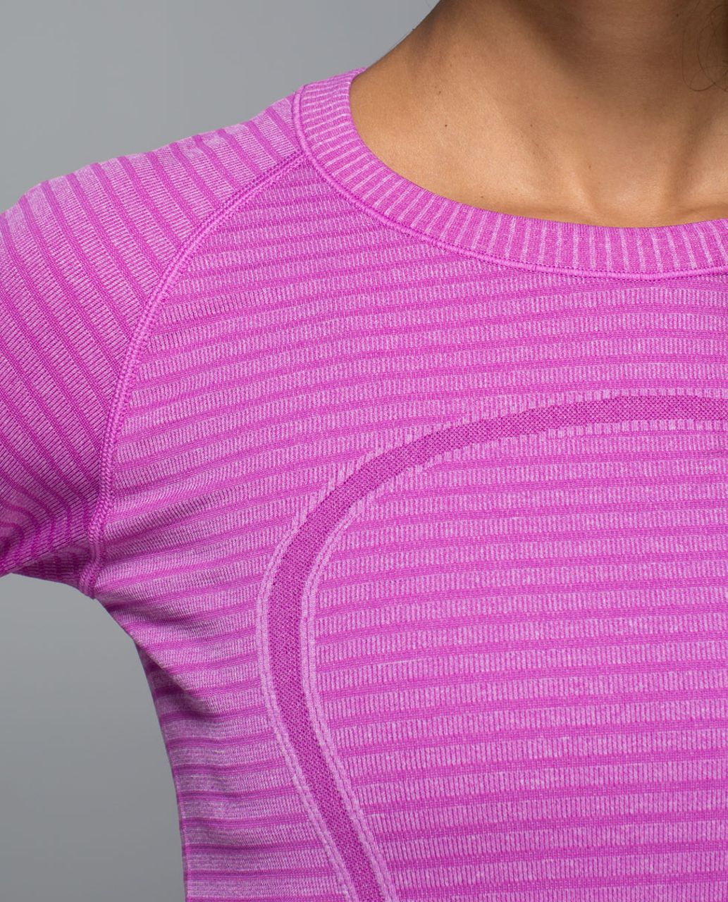 Lululemon Run:  Swiftly Tech Long Sleeve Crew - Rugby Stripe Tonal Heathered Ultra Violet