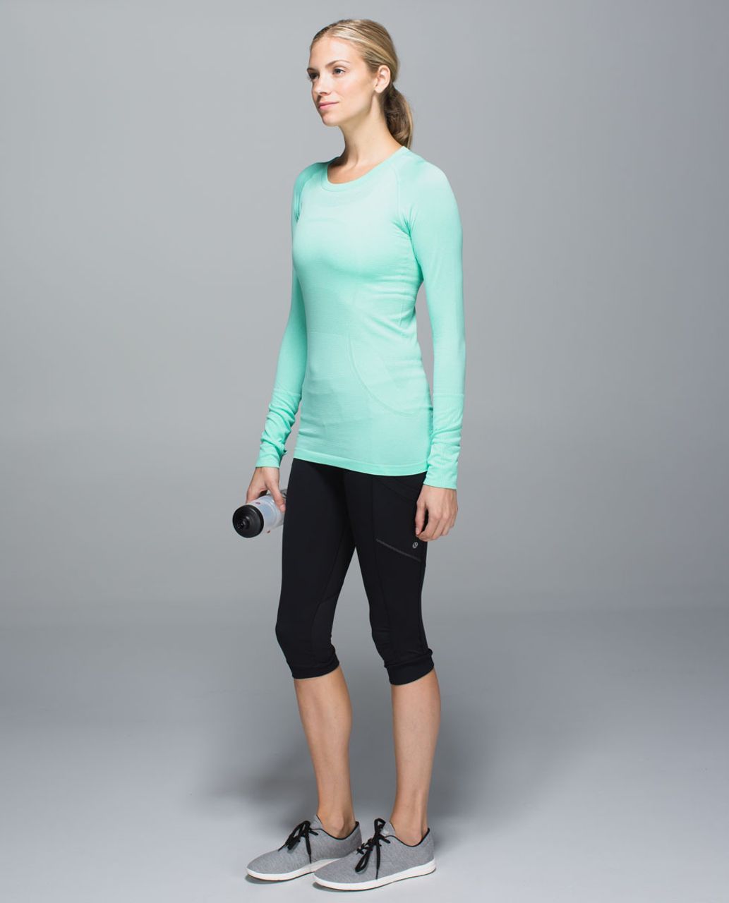 Lululemon Run:  Swiftly Tech Long Sleeve Crew - Heathered Menthol