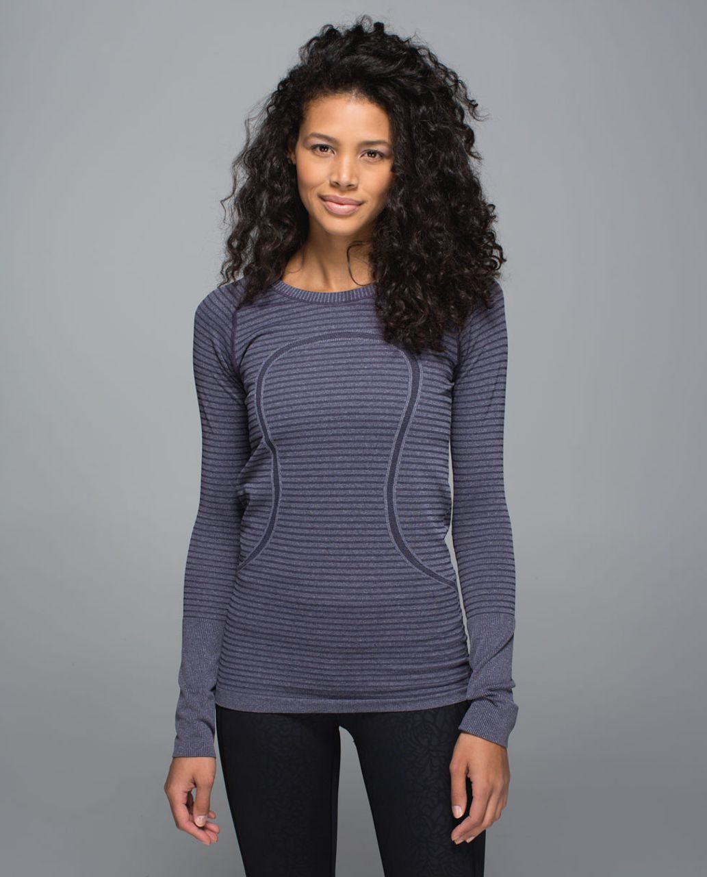 Lululemon Swiftly Tech Long Sleeve Crew Heathered Power Purple size 8