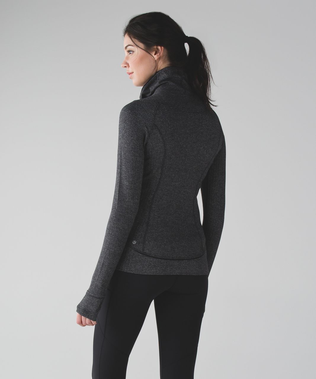 Lululemon Think Fast Pullover - Heathered Herringbone Heathered Black Black / Black