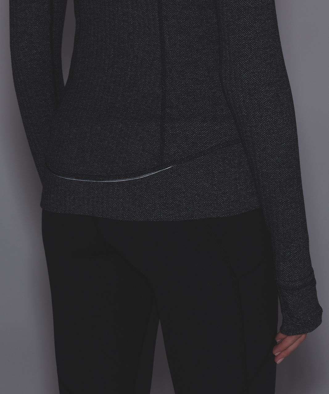 Lululemon Think Fast Pullover - Heathered Herringbone Heathered Black Black / Black