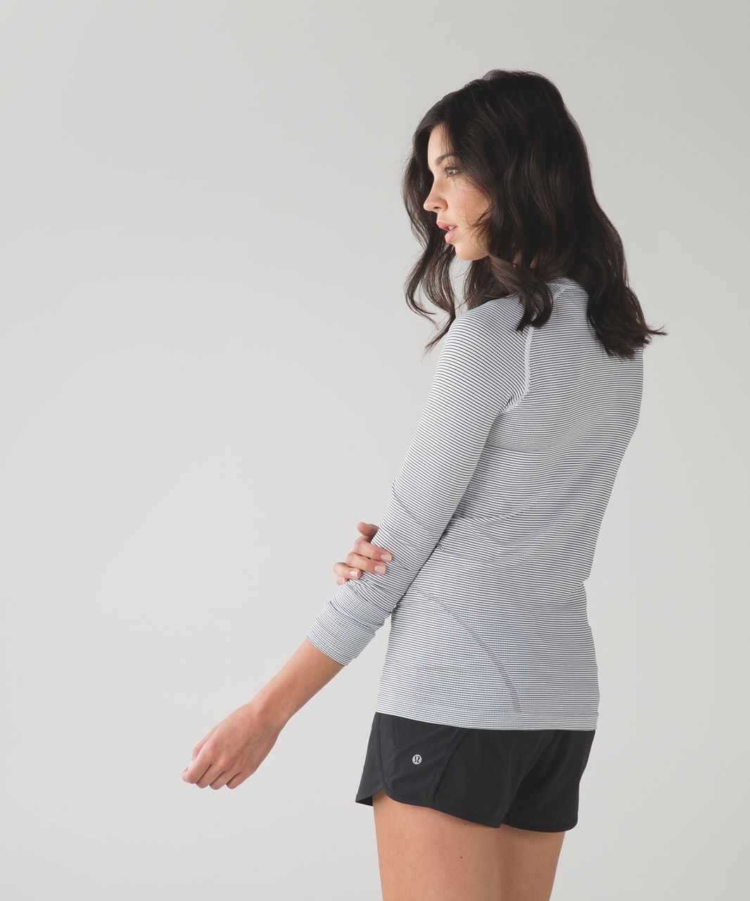 Lululemon Run:  Swiftly Tech Long Sleeve Crew - Tempo Stripe White Black