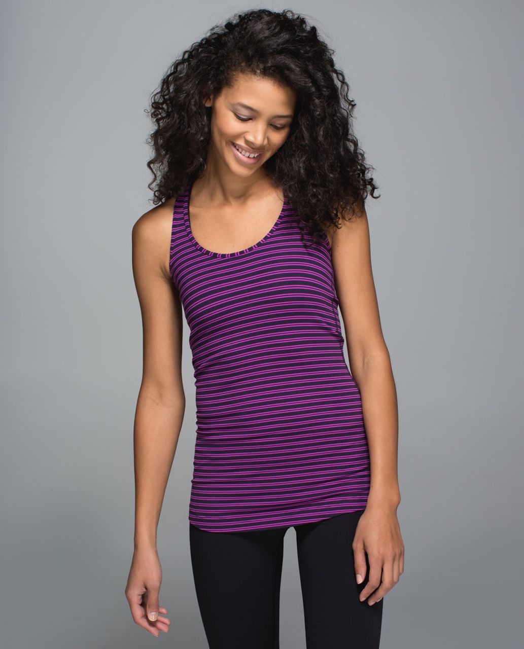 Lululemon Cool Racerback - Double Trouble Stripe Ultra Violet Black Grape