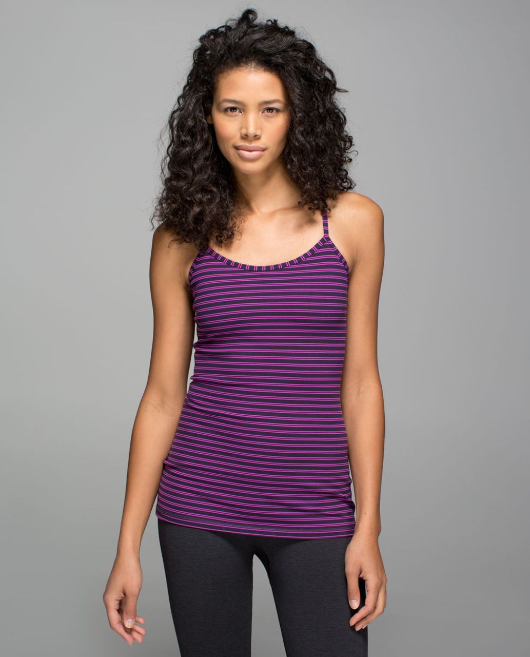 Lululemon Power Y Tank *Luon - Double Trouble Stripe Ultra Violet Black Grape