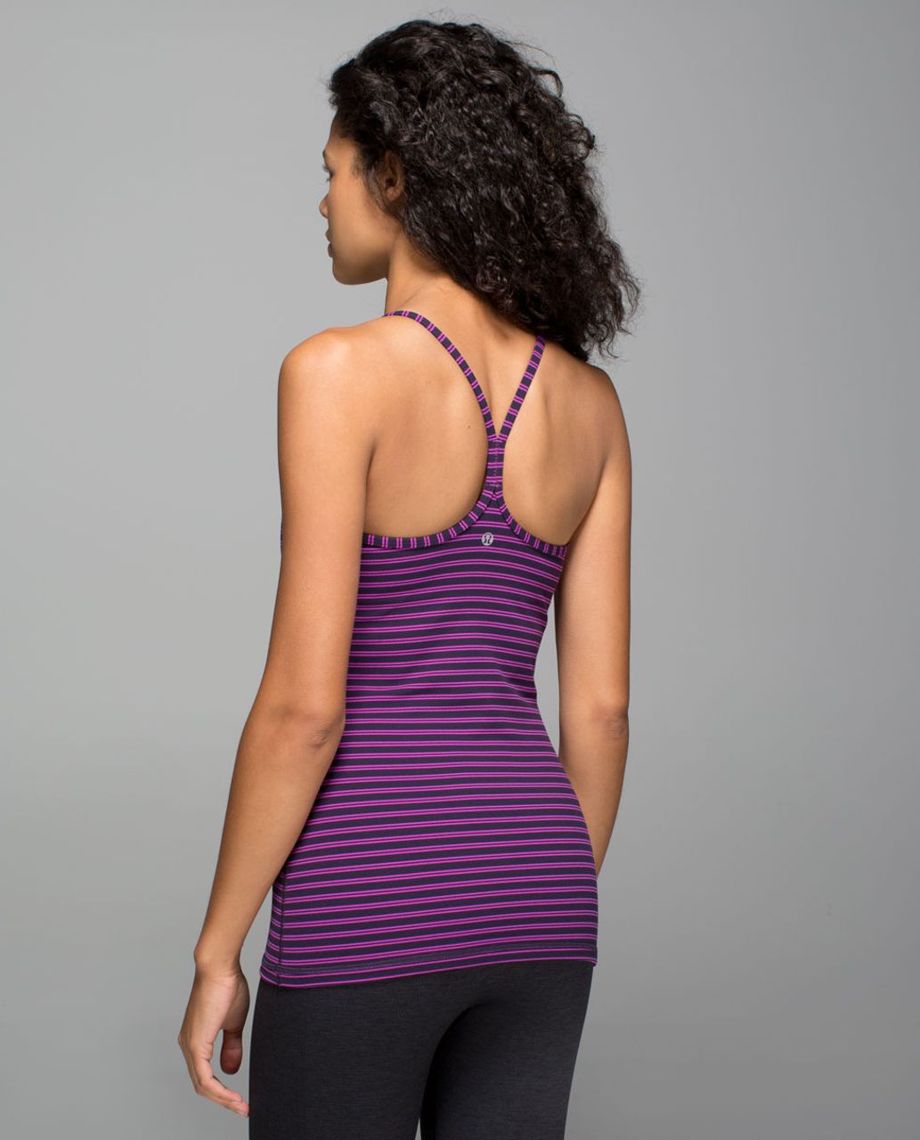 Lululemon Power Y Tank *Luon - Double Trouble Stripe Ultra Violet Black Grape