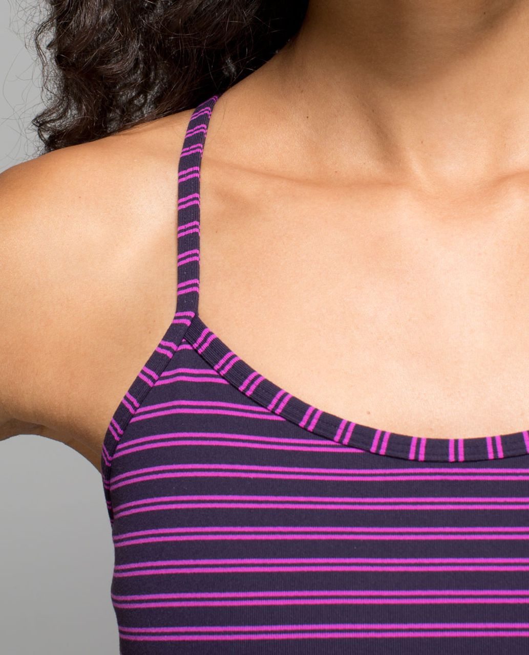 Lululemon Power Y Tank *Luon - Double Trouble Stripe Ultra Violet Black Grape