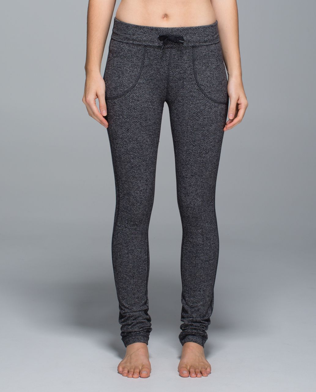 lululemon athletica, Pants & Jumpsuits, Lululemon Skinny Will Pant Fullon Luon  Variegated Knit Black Heathered Black