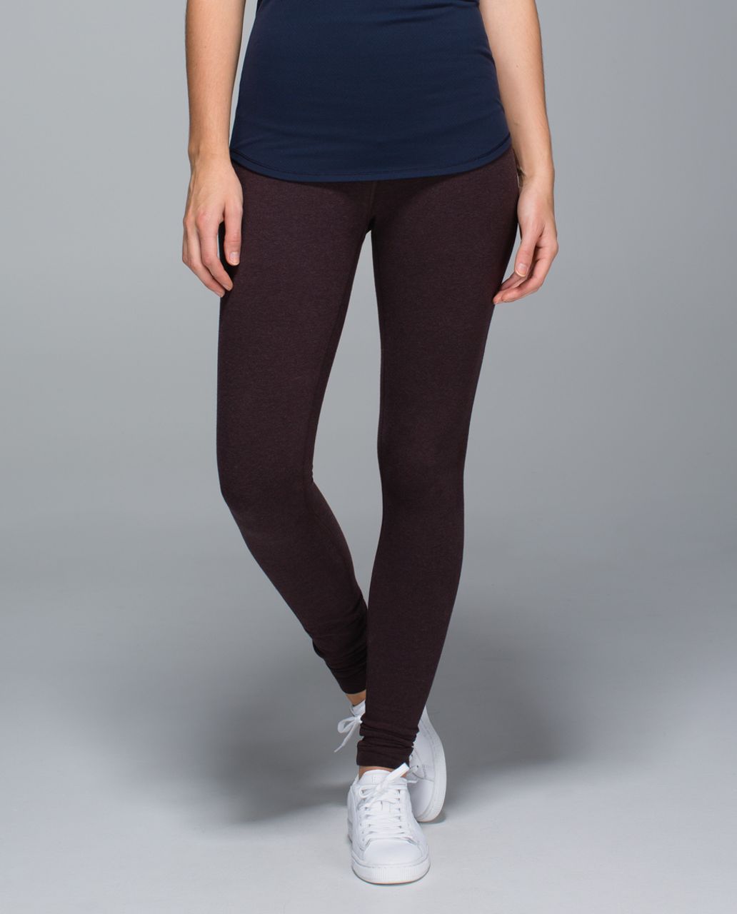 Lululemon Wunder Under Pant *Cotton (Roll Down) - Heathered Rich Earth