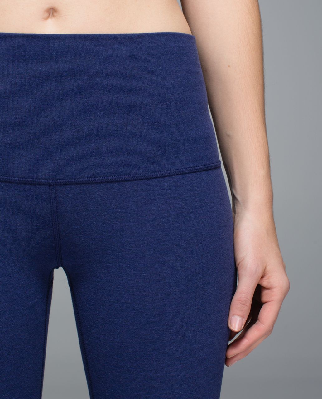 Lululemon Wunder Under Crop *Cotton (Roll Down) - Heathered Denim Majestic