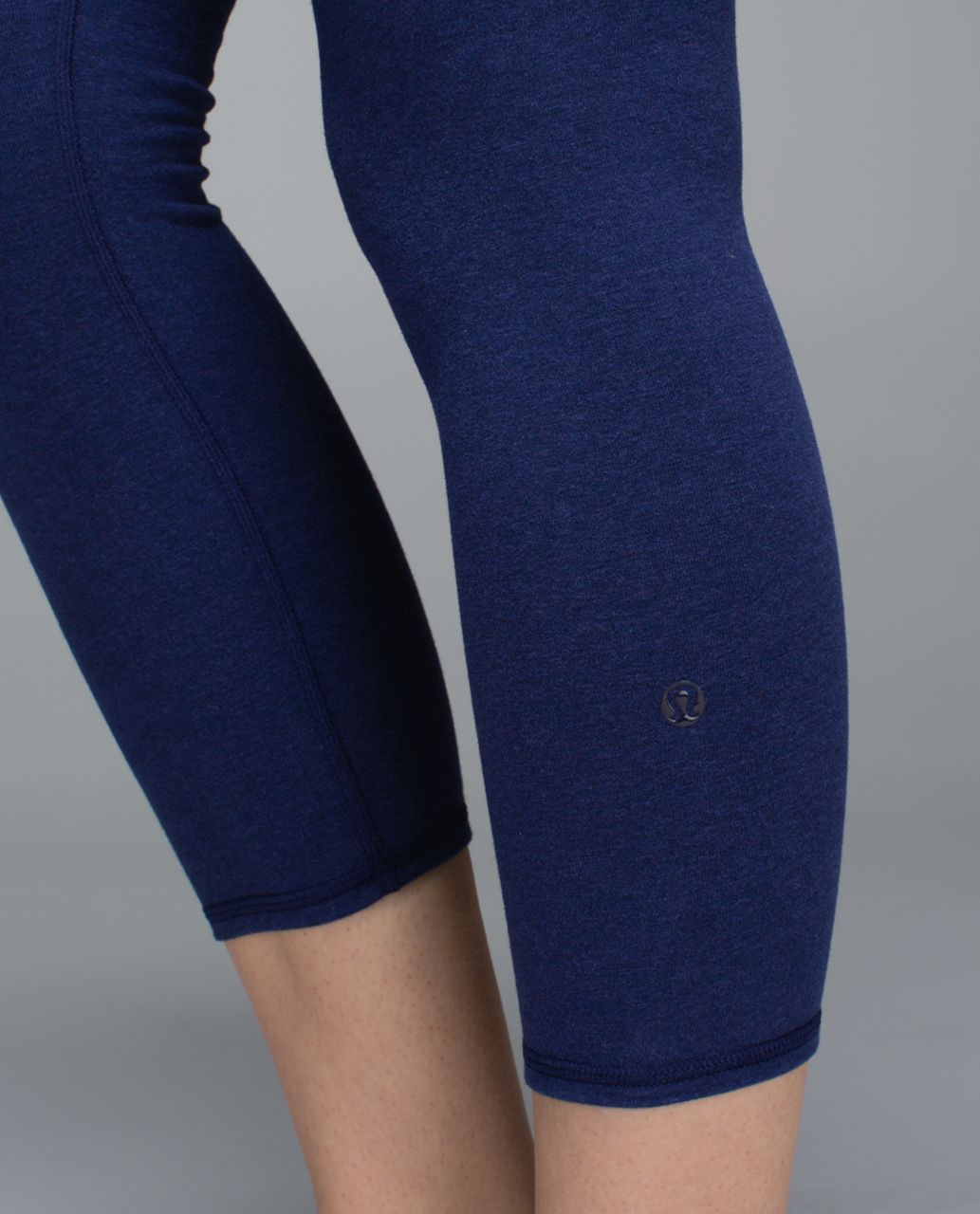 Lululemon Wunder Under Crop *Cotton (Roll Down)Heathered Denim