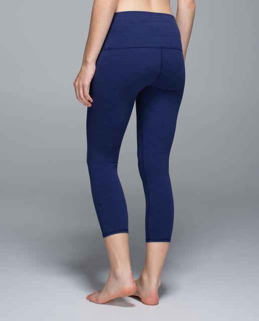 Lululemon Wunder Under Crop *Cotton (Roll Down) - Heathered Medium