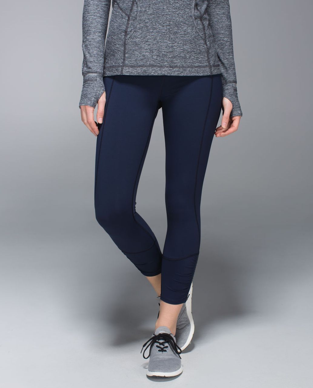 Lululemon Runday Crop - Inkwell / Tonka Stripe Inkwell Black