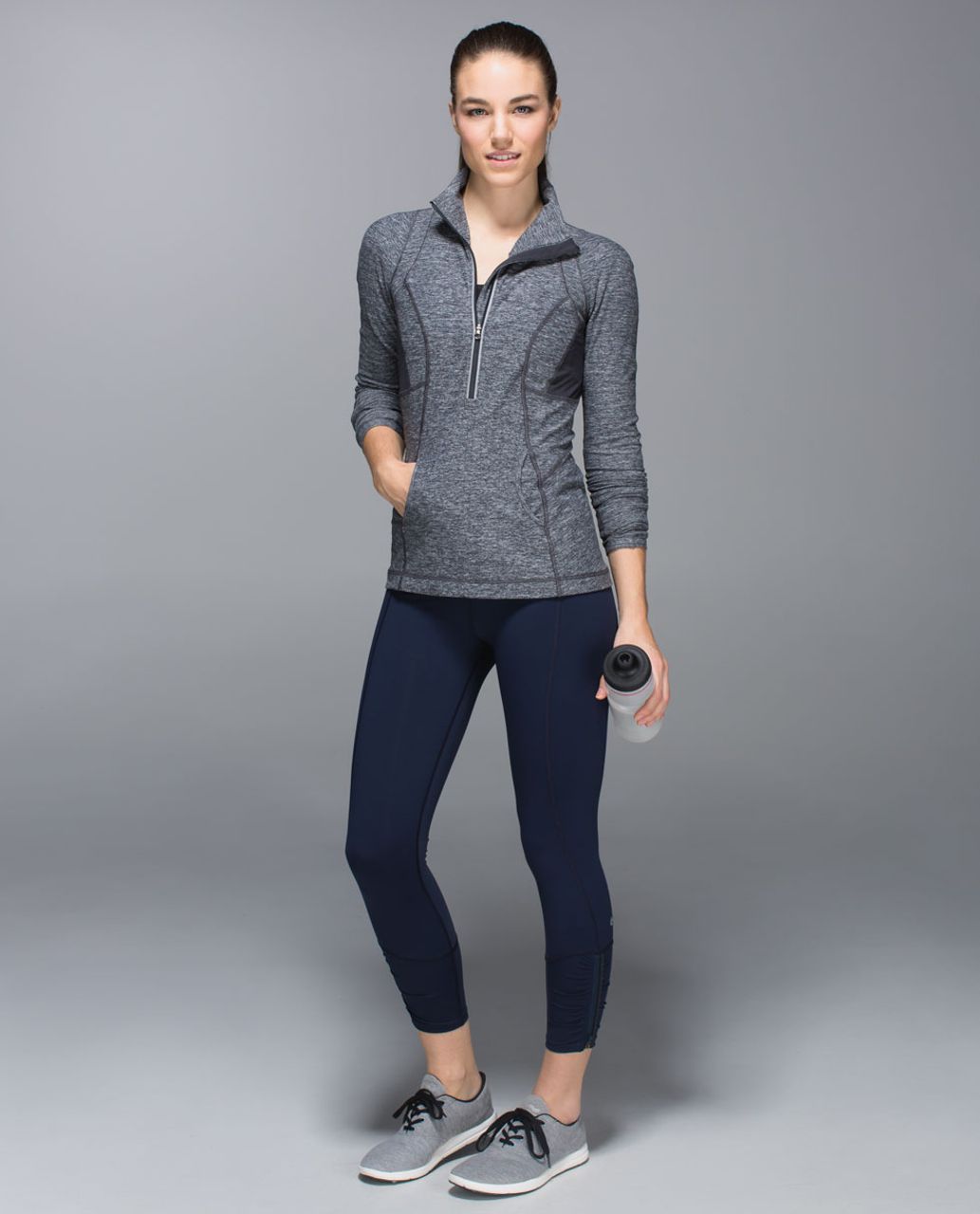 Lululemon Runday Crop - Inkwell / Tonka Stripe Inkwell Black