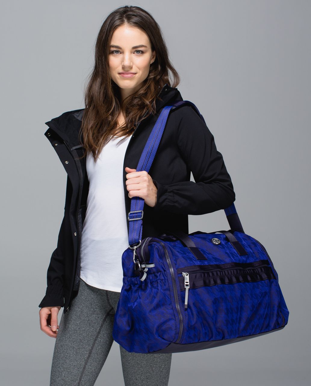 Lululemon Weekend Warrior Bag - Giant Houndstooth Pigment Blue Black Grape / Black Grape