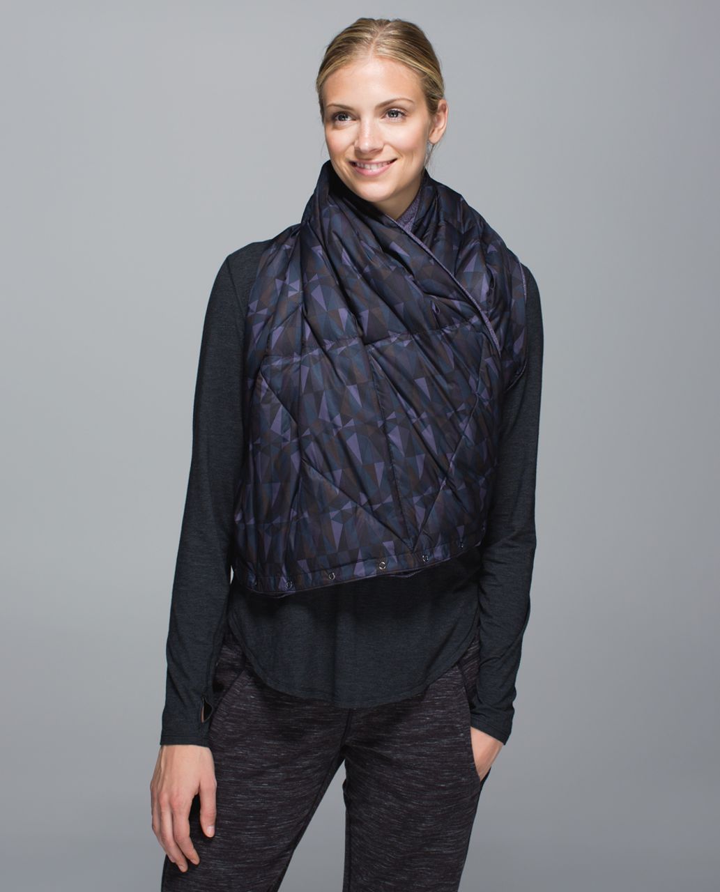 Lululemon Fluffed Up Scarf - Stained Glass Love Nightfall Black